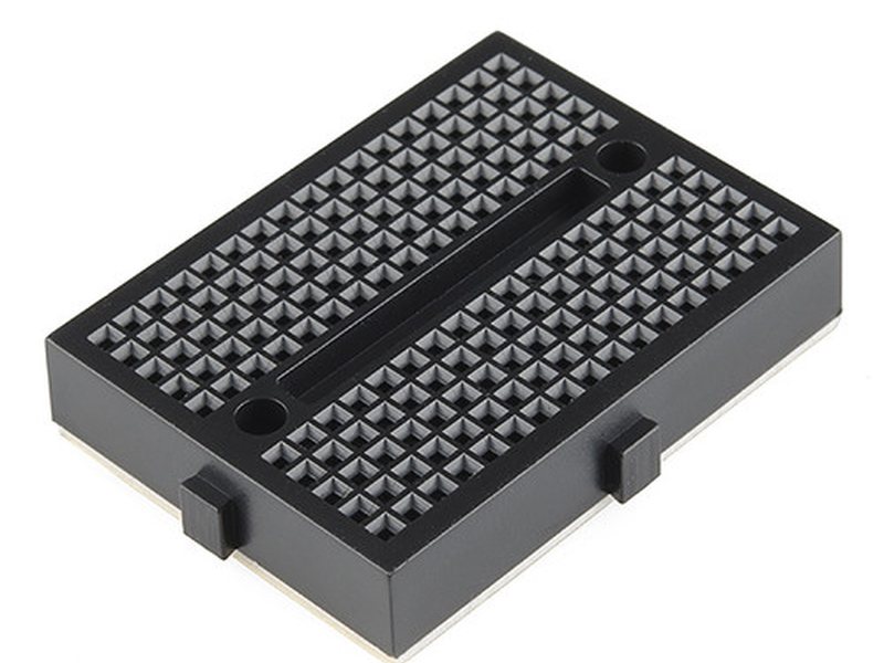 A 170-point mini breadboard.