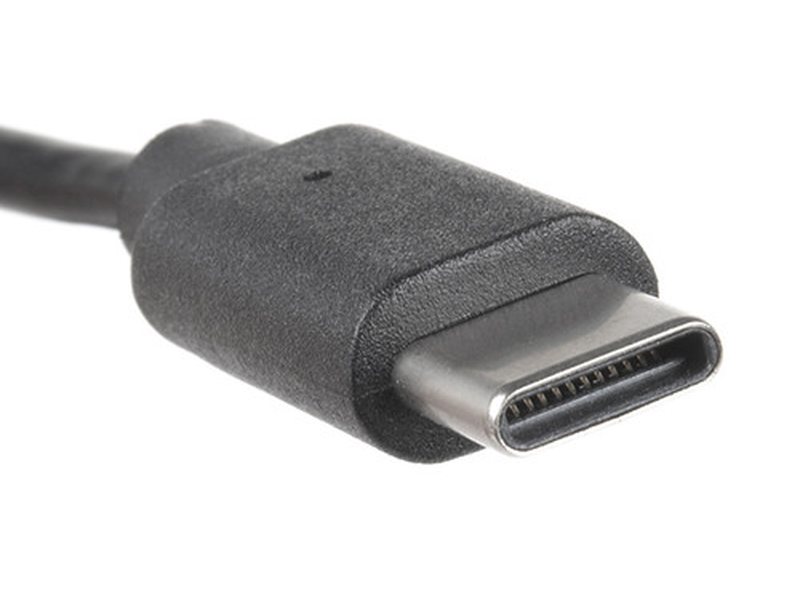 The USB-C end of a cable. The power supply is not in the photo.